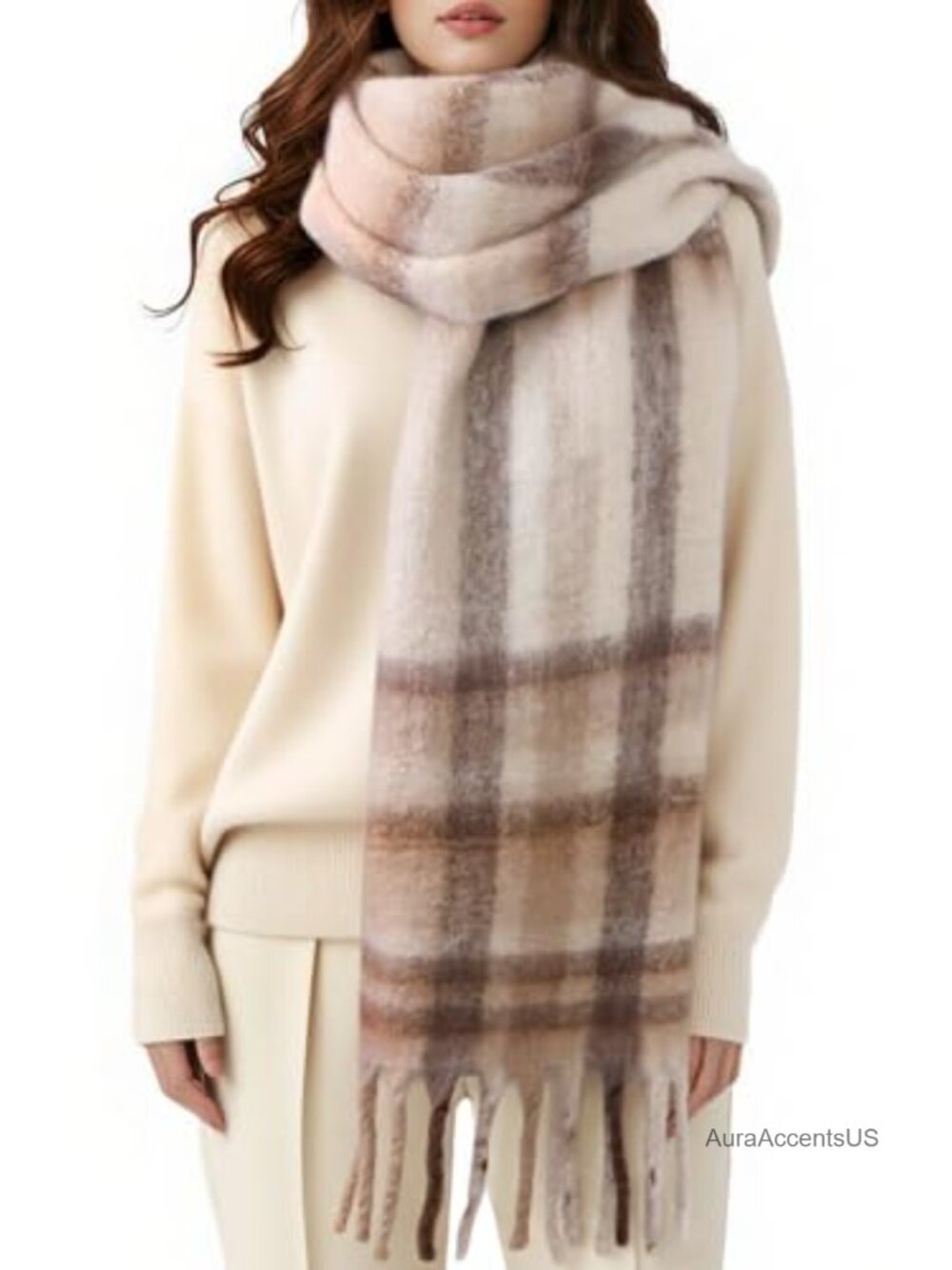 Women's Winter Scarf, Mohair Style Chunky Oversized Scarf Wrap Shawl